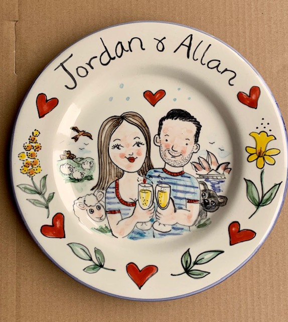 Weddings & Anniversary Plates - Kate Glanville Hand Painted Tiles, Tile  Murals, Hand Painted Plates & Mugs